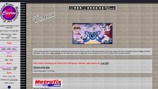 Screenshot of old Ciceros site