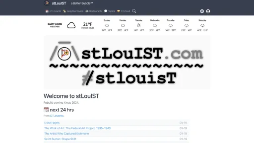 Screenshot of the stlouist.com front page