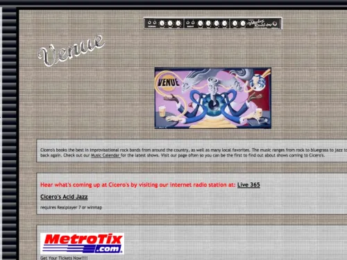 Screenshot of old Ciceros site